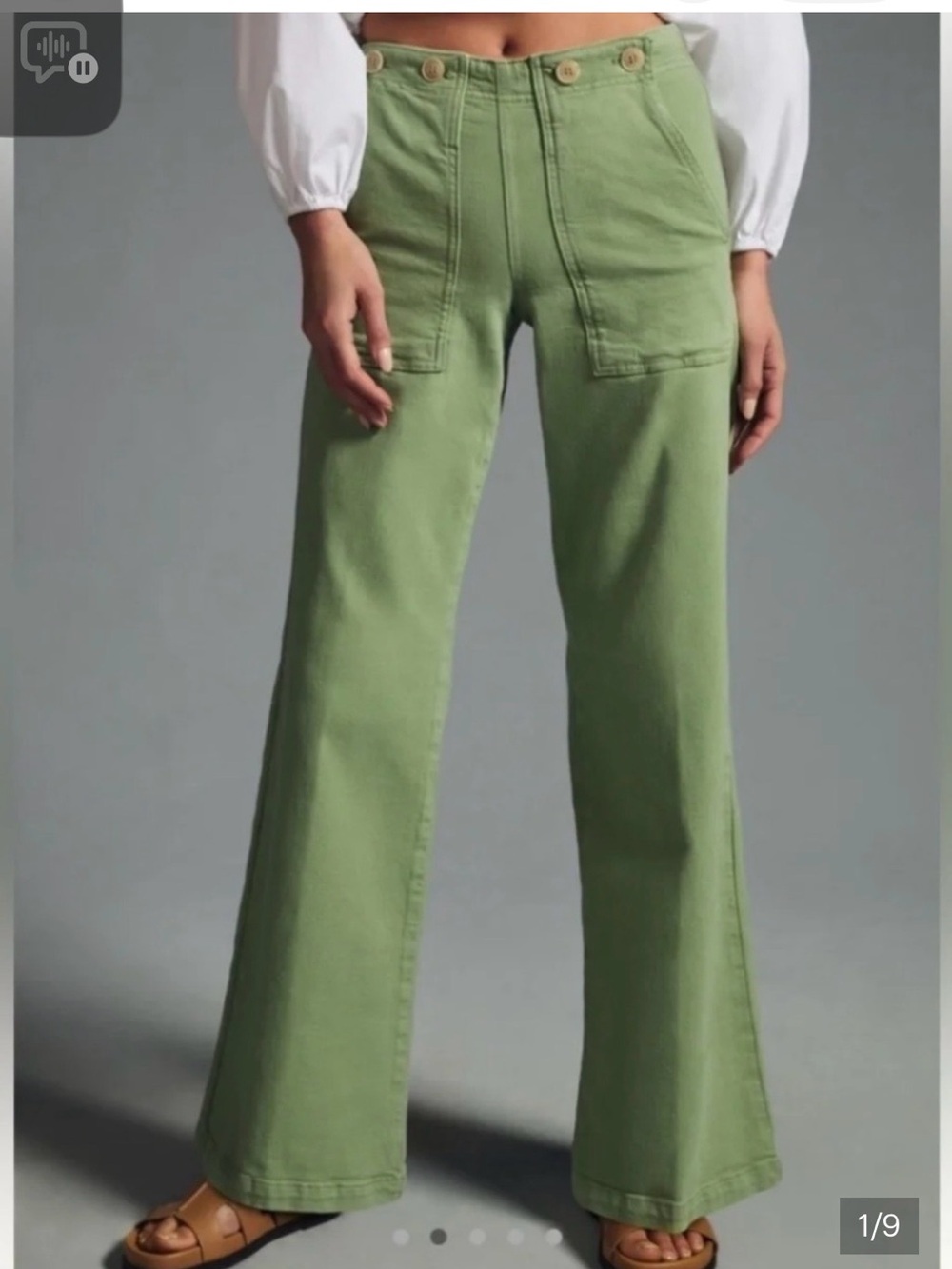 Anthropologie Pilcro Kit High-Rise Wide-Leg Utility Trousers - Picture 1 of 6
